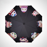 猫头鹰晴雨黑胶折叠超轻太阳伞韩国创意两用防晒防紫外线女遮阳伞