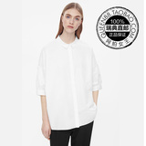 Cos白衬衫女夏季代购短袖学生T恤长款衬衣瑞典正品BF纯棉宽松上衣