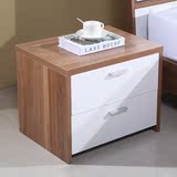 床头柜 简约现代 时尚储物柜 白色 板式组装环保免漆实木颗粒包邮
