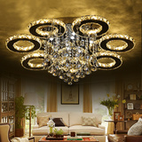现代圆形水晶吸顶灯大气客厅led 金色欧式大型豪华卧室别墅大厅灯