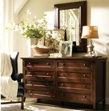 美式家具实木八斗柜 欧式松木墙边柜 现代简约松木斗柜 可定做