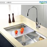 德国INFOS手工水槽洗菜盆单槽 厨房水槽 套餐洗碗池加厚304不锈钢