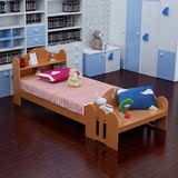 环保简约松木实木创意青少年儿童床单双人床便捷写字台书柜床定做