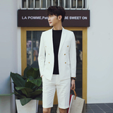 夏季男士薄款韩版潮流修身双排扣小西装发型师青年潮男小西装外套