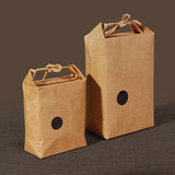 不吹牛皮纸袋封口加厚茶叶袋散茶通用空白简易手提礼品盒大米包装