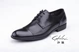 沙驰男鞋16年夏季新款专柜正品休闲正装系带黑47G5C270棕47G5C271