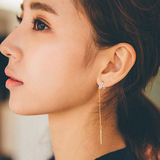日韩国个性不对称流苏耳线长款时尚简约耳环女气质甜美耳钉饰品潮
