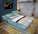 真皮床榻榻米小户型双人床婚床软床1.8米卧室家具现代简约储物床