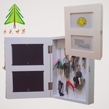 包邮钥匙箱子壁挂式挂墙款收纳盒子柜子创意实木质带锁家庭玄关用