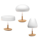 【千城】北欧设计师客厅卧室床头原木台灯 现代简约蘑菇头台灯