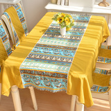 地中海波普风方桌布圆桌布茶几盖布条纹椅套沙发垫布艺套装可定制