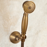 欧式仿古全铜复古淋浴花洒手持小喷头小手喷软管单花洒 固定墙座