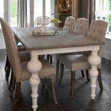 现货美式餐桌法式仿古实木做旧复古风格长方形餐桌椅组合欧式餐桌