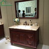 2016新款美式乡村落地实木浴室柜欧式仿古卫浴柜洗手台面盆组合柜