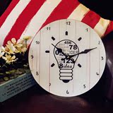 限时特价个性灯泡挂钟单面玻璃静音创意宜家欧式美式艺术钟表包邮