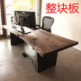 loft复古不规则实木餐桌铁艺工业风办公桌电脑桌会议洽谈桌工作台
