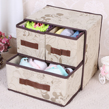 分两层装宝宝衣服收纳盒抽屉式内衣物整理箱子放婴儿布盒子储物柜