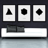 七宗罪黑白现代装饰画极简约意境抽象客厅沙发背景墙画有框壁挂画