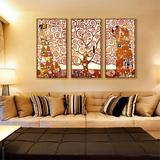 生命之树玄关装饰画创意个性客厅沙发挂画三联现代简约美式墙壁画