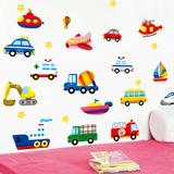 幼儿园教室男孩卧室背景墙贴儿童房间装饰墙上贴画卡通汽车贴纸