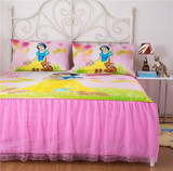卡通全棉蕾丝床裙1.2床罩单件纯棉公主床套床盖1.5米1.8保护套