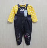 2016年新款春装 婴姿坊专柜正品可爱女童装背带裤两件套装8020