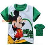 2016夏季新款 迪士尼卡通米奇老鼠男童女童纯棉短袖T恤汗衫童装
