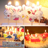 创意卡通兔子汽车飞机蛋糕装饰蜡烛儿童周岁生日字母气球蜡烛派对