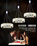 LED三头水晶餐吊灯现代简约水晶灯饰小圆形饭厅餐厅灯吊灯包邮