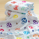 纯棉婴儿浴巾 宝宝新生儿童全棉加厚6层纱布蘑菇毛巾被 超柔吸水