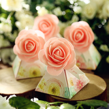 创意喜糖盒 欧式婚庆用品森系结婚三角糖果盒子婚礼糖盒批发纸盒