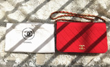 vintage Chanel 香奈儿 正红色布面菱格单肩包 特价 现货
