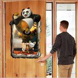 创意3d功夫熊猫贴纸墙贴卡通儿童房幼儿园客厅卧室房间装饰可移除