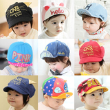 韩国新款儿童翻边软檐鸭舌帽婴儿宝宝小孩春夏季棒球遮阳防晒帽子