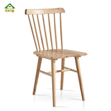 北欧之家   餐椅白橡木餐椅北欧全实木餐椅简约餐桌椅温莎椅