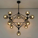 北欧简约创意灯艺术灯具复古工业loft灯个性玻璃球灯饰魔豆吊灯