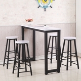 靠墙吧台桌家用简约现代客厅小吧台桌椅铁艺厨房简易组合高脚桌凳