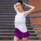 夏季户外运动t恤女瑜伽无袖速干上衣宽松健身衣跑步网眼工字背心