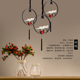 新中式铁艺餐厅吊灯创意个性小鸟咖啡厅吧台书房玄关宜家餐桌灯具