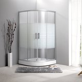 扇弧形钢化玻璃淋浴洗澡房卫生间简易隔断移门屏风淋沐乐厂家直销