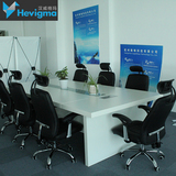 杭州办公家具 办公会议桌 白色简约现代长条桌 6cm双层板加厚台面