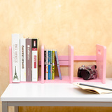 瑞美特外贸正品时尚粉色可伸缩办公室桌面简易置物架学生小书架子