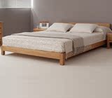 白橡木  黑胡桃木双人床纯实木婚床简约宜家实木床小户型家具