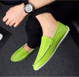 夏季驾车皮鞋个性豆豆鞋潮流韩版英伦夏季绿色非主流男士休闲男鞋