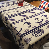 地中海海洋风餐桌桌布长方形桌子茶几台布家用餐厅桌布超茶几盖布