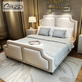 美式乡村布床简约北欧风格卧室家具现代中式1.8米1.5双人皮艺婚床