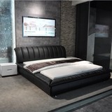 进口真皮床现代皮床1.8米大气双人床软床储物婚床皮艺床cbd品牌床