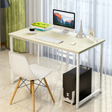 简易电脑桌台式家用办公桌简约现代实木书桌子双人长钢木桌写字台