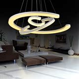 现代简约LED亚克力餐厅吊灯大气客厅卧室书房创意个性圆环形吊灯