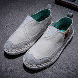 夏季新品男鞋中国风懒人休闲鞋中式民族低帮复古手工棉布鞋亚麻鞋